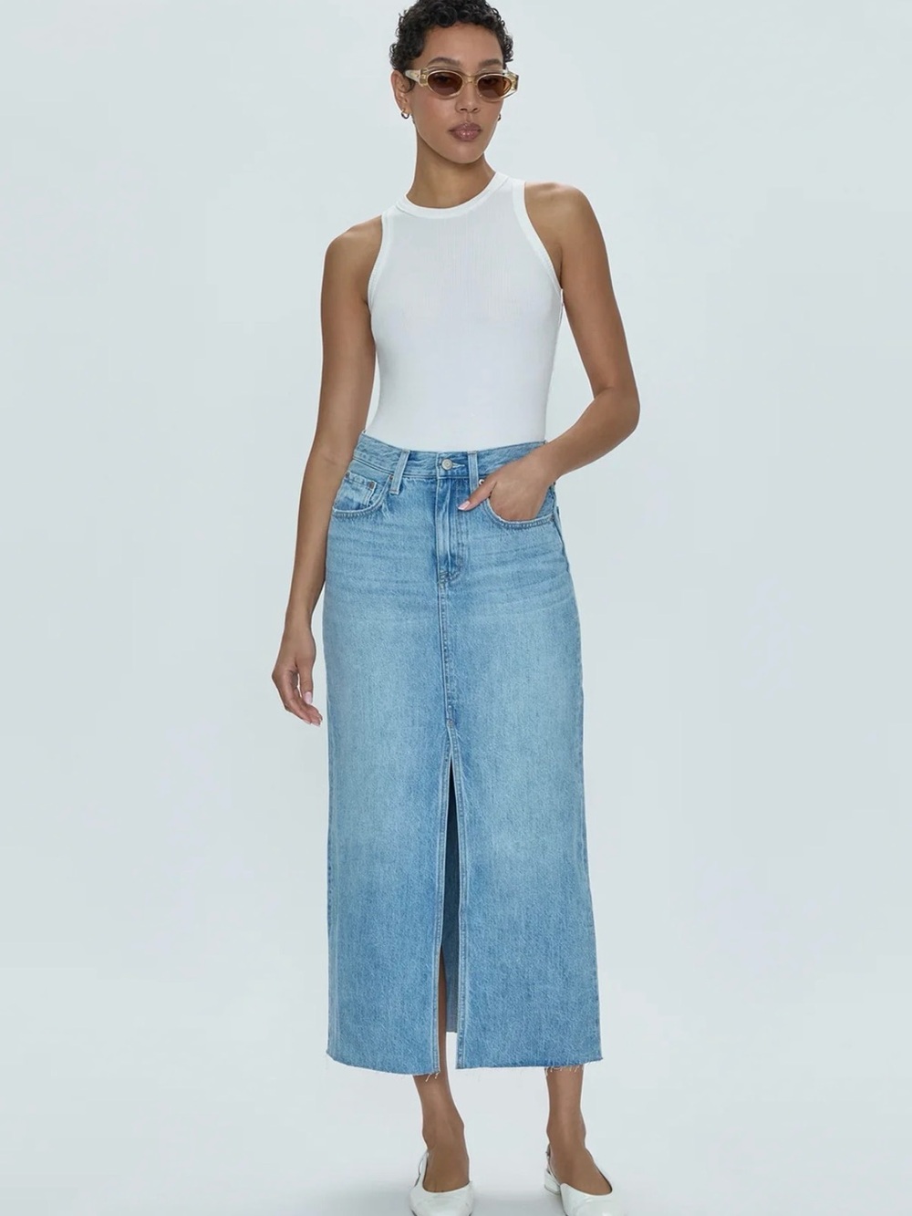 Pistola Alice Split Midi Skirt in Maui